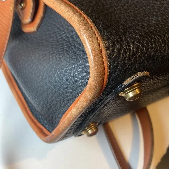 Vintage Dooney & Bourke All Weather Leather Essex Handbag USA pebbled black - Picture 8 of 14